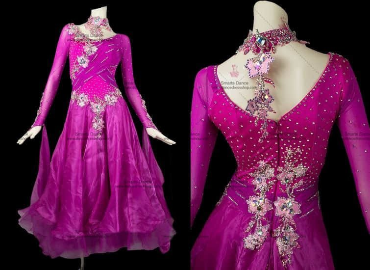 plust size Purple Red rhinestone Ballroom Dress Viennese standard ballroom  plus size ballroom dance dresses tango costumes on sale