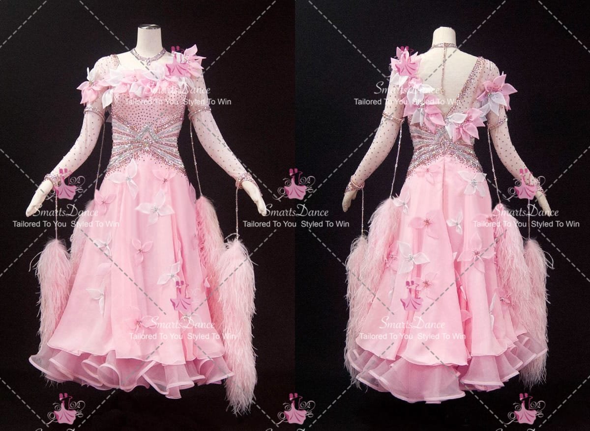 Pink Applique Crystal Costumes For Dance School Dance Dresses BD-SG4444