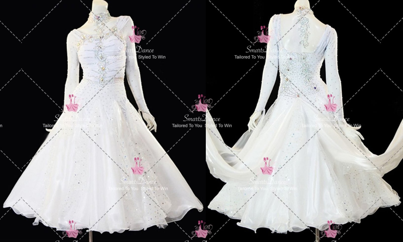 DANCE QUEEN White Lace Custom Made Show Dress main image 0